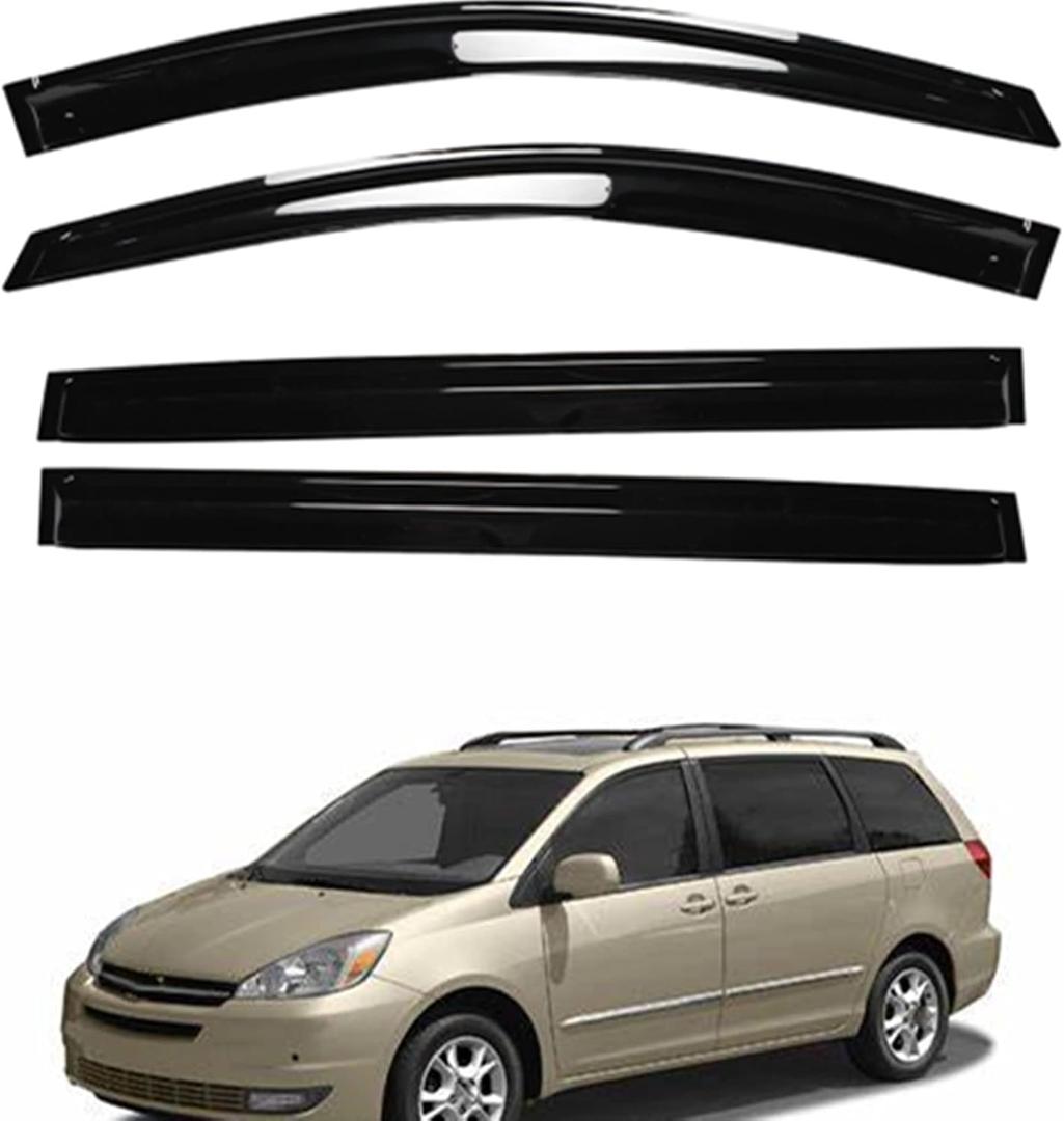 Side Window Vent Visor Rain Deflector Guard Replacement for Sienna 2004 2005 2006 2007 2008 2009