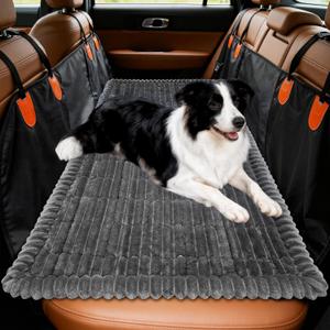 Dog Car Seat Covers for Back Seat, Dog Bed for Car, Car Seat Protector, Fit for Backseat Extenders, Non-Slip Soft Durable for Cars Trucks and SUVs(Grey,56x28.7 inch)