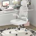 Mimoglad Office Chair, High Back Ergonomic Desk Chair with Adjustable Lumbar Support and Headrest, Swivel Task Chair with flip-up Armrests for Guitar Playing (Modern, Ivory White)