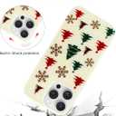 Jusy Cute Christmas Case for iPhone 16 Pro Max, Cute Aesthetic Christmas Tree Pattern Phone Case, Soft TPU Protective Phone Cover for Women Girls - Beige