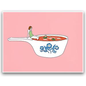 XASUBH Kitchen Canvas Wall Art, Dish Tomato Soup Wall Print, Funny Dining Room Wall Decor, Vintage Kitchen Signs Decor, Modern Cartoon Style, 12x16 Inch Unframed Canvas Print