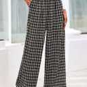 PRETTYGARDEN Casual Women's Pants 2026 Elastic Waist Palazzo Long Pajama Wide Leg Trousers Knit Fall Outfits with Pockets (XL)