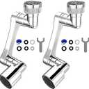 Longing Home 1080° Swivel Faucet Extender, Heavy Duty Rotating Sink Extension, Universal Swivel Multifunctional Robotic Arm, Rotating Splash Filter Extension Faucet Aerator for Kitchen Bathroom-2 Pcs