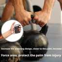 3 x Weight Lifting Grips for Men Women, Rubber Gym Grips Pads for Palm Protection, Anti-Slip Hand Palm Protection Wrist Wraps, Fingerless Workout Gloves for Men, Exercise Support Accessories (Black)