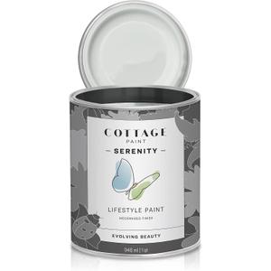 Serenity Silk All-in-One Mineral Chalk Paint for Furniture, Home Decor, Cabinets and DIY Crafts - Built-in Topcoat - (32oz, Shoreline) (32 Fl Oz (Pack of 1))