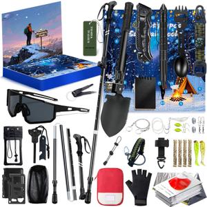 Advent Calendar Camping Outdoor Kit Christmas Countdown Gifts 24 Days of 24 Pcs Hiking Set for Men Dad Husband Who Likes Camping Outdoor Adventure