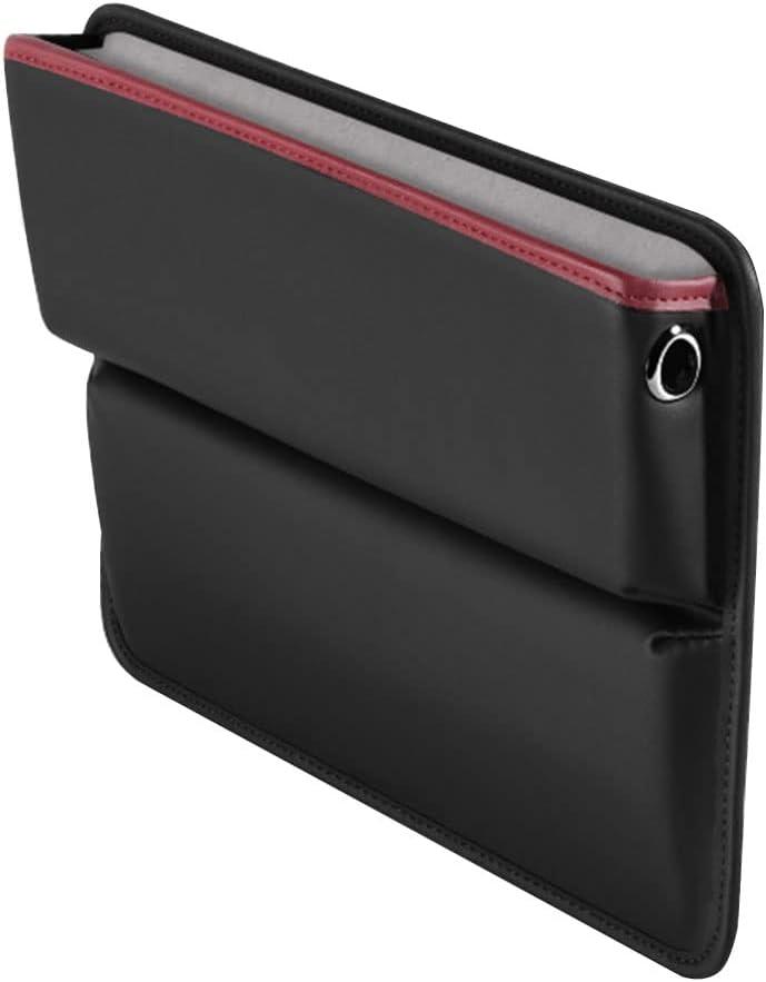 LEIWOOR Car Seat Gap Filler OrganizerMultifunctional PU Leather Console Side Pocket Organizer for Cellphones,Cards,Wallets,Keys (Black)