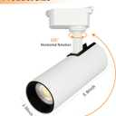 Brightened White H Type Track Lighting Heads (No Track Rails), 6PCS 6000K Cool White 20W 2400lm for Accent Lighting, Dimmable LED Track Lighting Ceiling Spotlight Fixture