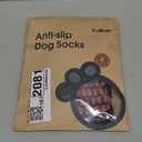 Kuoser Non Slip Dog Socks for Hardwood Floors, 4Pack Anti-Slip Dog Grippy Socks to Prevent Licking Paws, Dogs Booties Paw Protectors with Double-Sided Traction for Small Medium Large Senior Dogs, L (Brown)