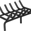 Fireplace Grate 20 inch - Fireplace Log Grates Heavy Duty Solid Round Steel | Fireplace Log Holder No Assembly | Burning Wood Log Rack for Indoor Chimney Hearth & Outdoor Camping