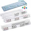 Qynoro Mahjong Racks with Pushers Set of 4, 18.5" Extended for Larger Tiles