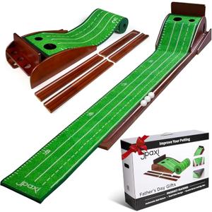 Golf Putting Mat with Auto Ball Return | Luxurious Velvet Surface | Indoor & Outdoor Putting Green for Home, Office, Backyard Golf Practice | Perfect Golf Gift for Men & Women