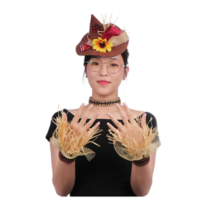 3Pcs Halloween Costume with Hat Wristband Necklace Reusable Practical Decoration Party Supplies Party Adornment