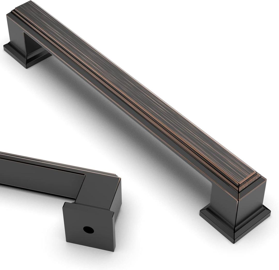 Asidrama 10 Pack 5 Inch(128mm) Oil Rubbed Bronze Kitchen Cabinet Handles Cabinet Pulls Kitchen Cabinet Hardware for Cupboard Drawer Pulls