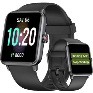 Pedometer Watch Senior Friendly No App/Phone Required, Waterproof Fitness Tracker Watch with Step Counter Calories/Sleep Tracker for Walking Running for Men Women, Black