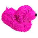 Soft Shaggy Puffer Dog Toy (1 Pink) (8" x 5") Rubber. Filled with air for a Fun Squishy Stretchy Fidget Experience.