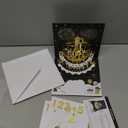 INPHER UPGRADED DIY Age Birthday Cards Fireworks Pop Up Cake Light and Music Black and Gold Happy Birthday Card Gift for Husband, Men, Women, Mom, Grandma