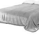 MORANJIAFANG Plush 340GSM Flannel Bed Blanket Cozy Microfiber Soft Thermal Fleece Blanket (Light Gray, Oversized King 144"x144")