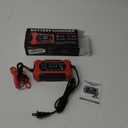 Battery Charger 6-Amp 12V Automatic Smart Battery Trickle Charger, Battery Maintainer Desulfator with Temperature Compensation for Car Truck Motorcycle Lawn Mower Marine (Red)