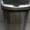 iTouchless SensorCan 13 Gallon Kitchen Trash Can with Odor Filter, Stainless Steel Oval Automatic Trashcan for Home Office Bedroom Living Room Garage Large Capacity Slim Space-Saving Bin