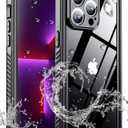 for iPhone 13 pro max case Waterproof,[IPX8 Underwater Case][Full Body Shockproof & 15FT Military Dropproof][Built-in Screen Protector][Dustproof]Clear Sound for iPhone 13 pro max case 6.7 inch-Black