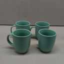 Elanze Designs Raw Clay Bottom Mint Green 13 ounce Ceramic Coffee Mugs Set of 4