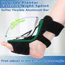 Night Splint Adjustable Planter Facetious Relief Foot Drop Achilles Tendonitis Day Night (Black-1PC) (Black, L)