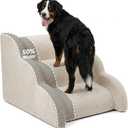 Large Dog Stairs with Handrail, Extra Wide Dog Steps for High Bed & Couch, 36.2"D x 23.6"W x 20.9"H