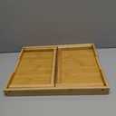 Bamboo Bed Tray Table with Foldable Legs, Breakfast in Bed Tray for Eating, Kitchen Serving Trays, Folding Table for Sofa, Beds, Eating, Working, Used As Laptop Desk Snack Trays, Brown (Medium)