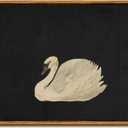 VIYYIEA Framed Wall Art Decor for Living Room Vintage Swan Canvas Prints Easter Decor Gift,Grace Swan Art Painting Pictures Rustic Animals Bathroom Farmhouse Home Wall Decor- 14L x 11W