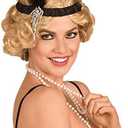 1920s Flapper Headpiece - Roaring 20s Feather Headband - Black