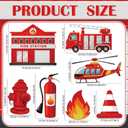 7 Pcs Firetruck Birthday Decorations Firefighter Party Favors Large Fire Truck Cardboard Cutouts Firetruck Hydrant Fire Station for Firefighter Fireman Birthday Party Supplies Photo Backdrop, 19.69 x 12.36 inches