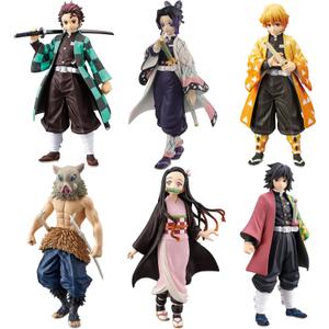 6Pcs Demon Anime Figures Set, Slayer Characters for Anime Fans and Kids (Standing Pose)