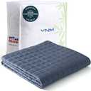 YnM Cooling Weighted Blanket for Adults, 15lbs Heavy Bed Throw for One Person of 140lbs, Perfect for Hot Sleepers or Warm Climates with Cooling Rayon/Glass Beads(60x80 Inches,Queen Bed, Blue Grey)