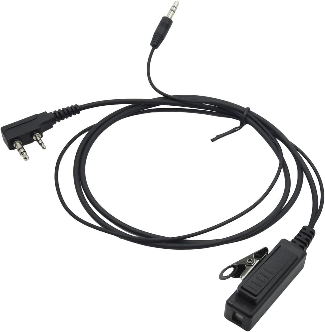 Noise Cancelling Headset Audio Adapter 2-Pin K1 Plug to 3.5mm Walkie Talkie Connector for Baofeng UV-5R UV-82HP BF-F8HP BF-888S AR-152 Kenwood TK-2312 Archsell AR-5 Retevis RT17 RT21