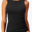 Daci Tankini Tops for Women High Neck Swim Top Tummy Control Bathing Suit Top Modest Swim Tank Top 20W