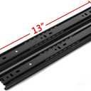 Drawer Slides, 13 Inch Full Extension 3 Section Ball Bearing Side Mounted Drawer Slider for Cabinet Kitchen Furniture 2 Pack (13 Inch, Black)