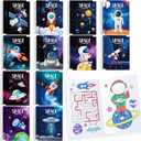 BenLouis 24 Pcs Outer Space Mini Coloring Books Kids Astronaut Party Favors Small Activity Books Bulk for Kids Solar System Galaxy Planet Birthday Goodie Bags Stuffers Return Gifts Classroom Travel