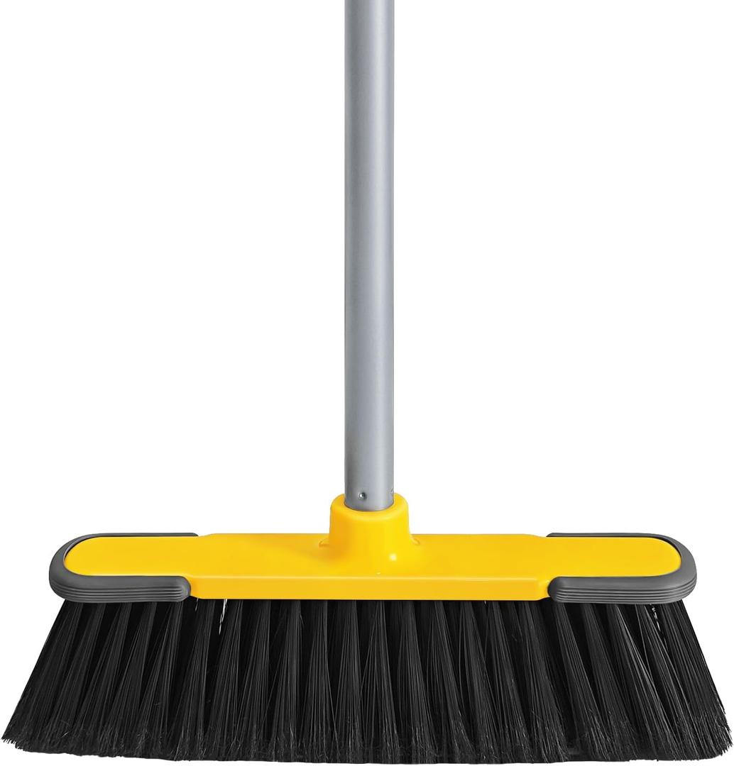 Yellow Indoor Broom 54" Long Handle House Brooms for Floor Cleaning Sweeping Broom for Kitchen, Garage, Lobby, Patio and Garden