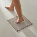 Small Bathroom Rugs, Non Slip Washable Bath Rugs Super Absorbent Bathroom Rug Thin Quick Dry Low Pile Bath Mats, Beige 12"x12"