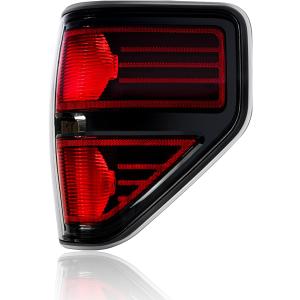 OKLPF rear brake tail light compatible with 2009 2010 2011 2012 2013 2014 ford f150,replacement red taillight assembly red smoked tail light,includes a luxurious box,right passenger side