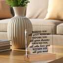 Graduation Gifts Behind You All Your Memories Acrylic Plaque Sign With Wooden Stand Desk Decor