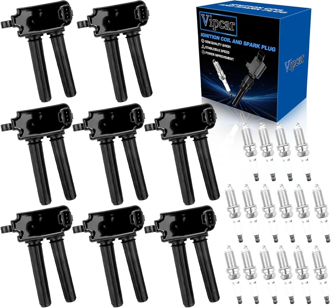 8+16 Ignition Coil Pack and Iridium Spark Plugs Set Compatible with Dodge 2008-2020 Ram Pickup 5.7/6.4L, Charger Challenger, for Chrysler 2009-2020 300 5.7/6.1L Aspen, 2008-2019 Grand Cherokee