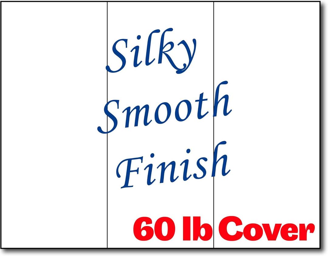 60lb Bond White Trifold Brochures with Silky Smooth Finish - For Inkjet/Laser Printers - 200 Brochures