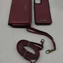 CaseMe 2-in-1 Detachable for iPhone 15 Plus Crossbody Wallet Case with RFID Blocking 10-Card Holder for Woman, PU Leather Wrist Strap Zipper Purse Wallet Phone Case for iPhone 15 Plus 6.7", Wine Red