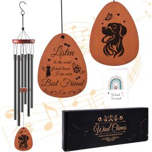 Pet Memorial Gifts for Dogs Windchimes - Luvsweets Dog Memorial Gifts for Loss of Dog Mum Owner, Sympathy Wind Chimes for Outside, Garden Patio Porch Decor, Pet Passing Away Remembrance Present