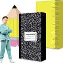 9 Pcs Back to School Decoration Large Pencil Notebook Rulers Boxes, 47 inches
