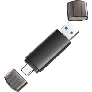 128GB USB C Flash Drive Dual USB 3.1 Flash Drive Type C + USB A Portable Type-C Flash Drive 2-in-1 USB-C Thumb Drive for Smartphone Tablet Computer Mac iPhone 15 Black