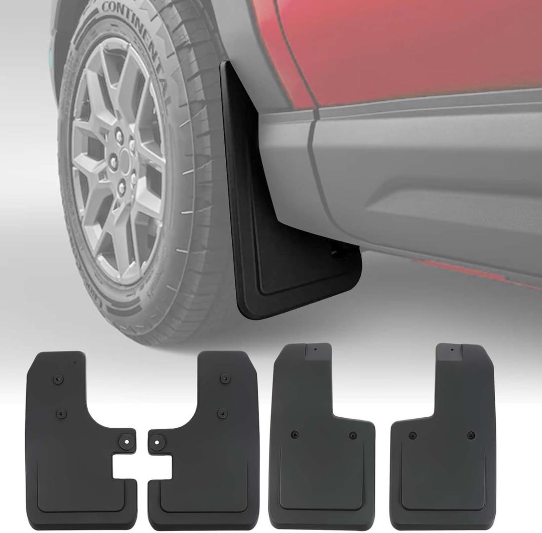 Mud Flaps Fits for Ford Bronco 2021 2022 2023 2024 2025, No-Drill Splash Guards, 4PCS Front & Rear Mud Guards for 2-Door & 4-Door, Heavy Duty Black Off-Road Accessories
