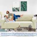 ZNSAYOTX 1 Piece Jacquard Couch Covers for 3 Cushion Couch Living Room High Stretch Sofa Cover Pets Dogs Friendly Anti Slip Thickened Slipcovers Furniture Protector (Large,New Pattern Light Beige)
